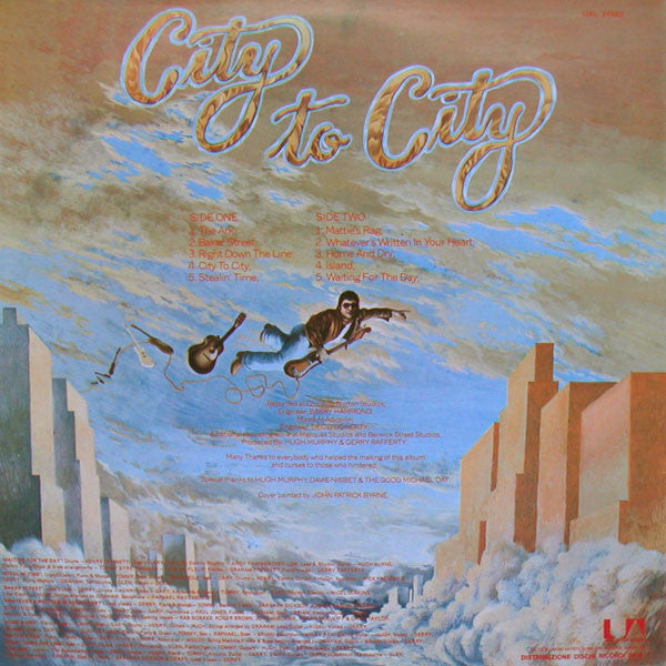 Gerry Rafferty. City To City ( Italian Issue  ) VG+VG - Ad-Astra Records
