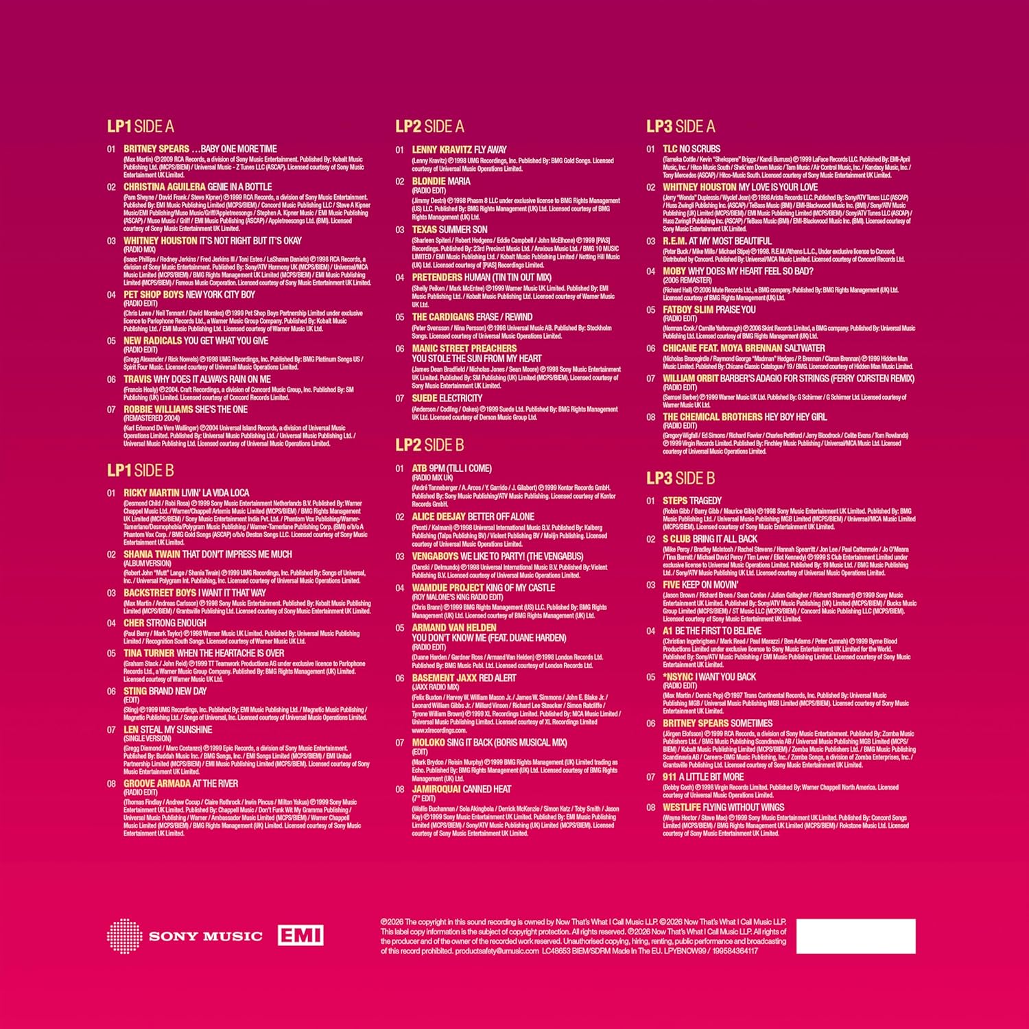 Various. NOW Yearbook '99 ( 3 x LP Magenta ) Release Date 26th June - Ad-Astra Records