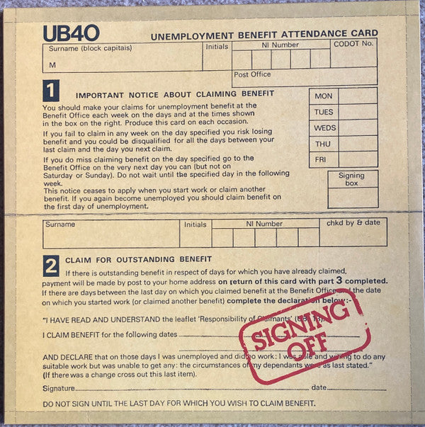 UB40.  Signing Off (  Limited Edition, Reissue, Remastered, Stereo, Red Translucent )