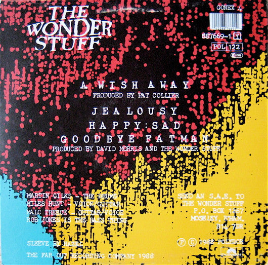 The Wonder Stuff. A Wish Away 12" 45rpm EP VG+ VG
