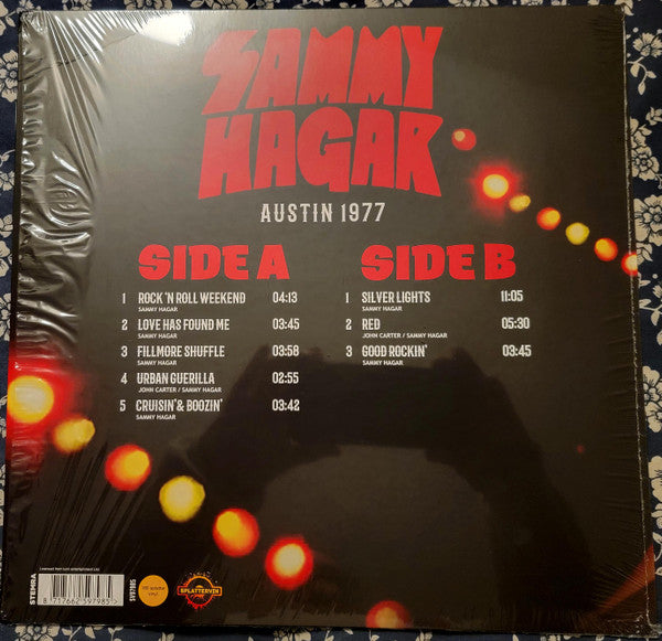 Sammy Hagar.  Austin 1977  ( Red Splatter Vinyl ) - Ad-Astra Records