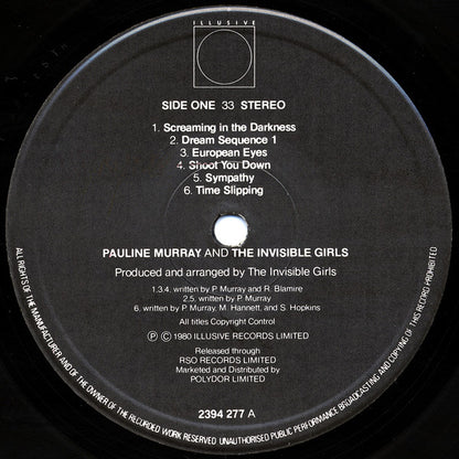 Pauline Murray And The Invisible Girls.  Pauline Murray And The Invisible Girls VG+VG