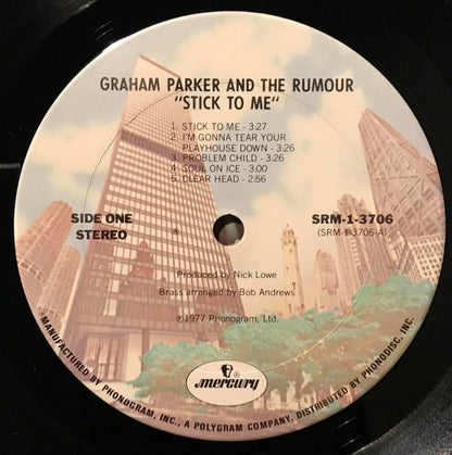 Graham Parker And The Rumour. Stick To Me  ( Santa Maria Press ) VG+VG - Ad-Astra Records