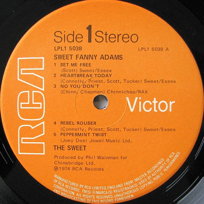 The Sweet. Sweet Fanny Adams VG+VG - Ad-Astra Records
