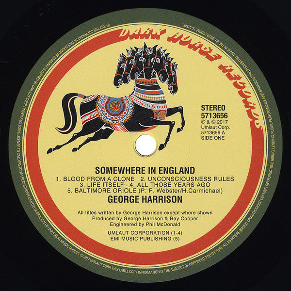 George Harrison. Somewhere In England ( Remastered, Stereo, 180g ) VG+VG+
