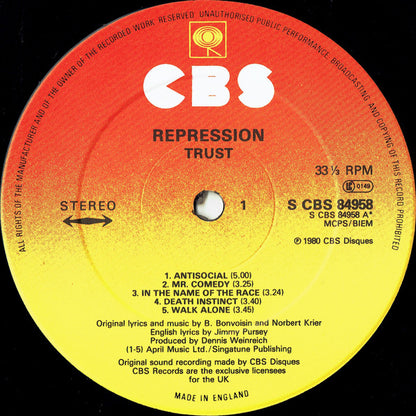 Trust. Repression VG+VG - Ad-Astra Records