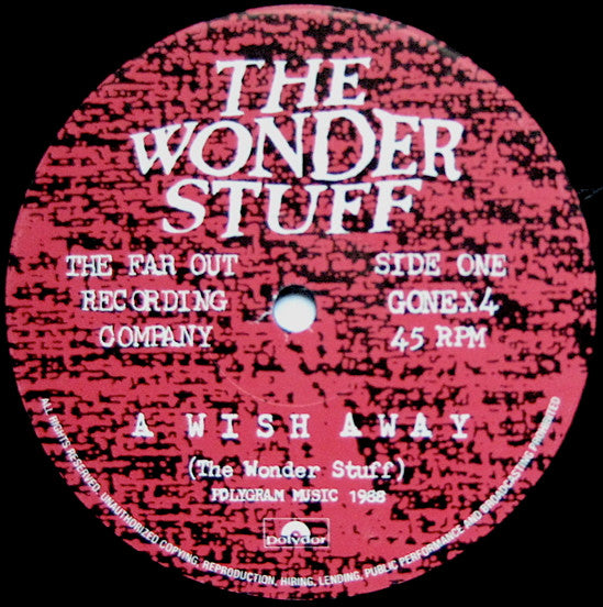 The Wonder Stuff. A Wish Away 12" 45rpm EP VG+ VG
