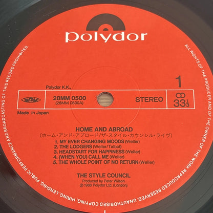 The Style Council. Home & Abroad " Live " ( Japanese Release ) VG+VG