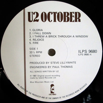 U2. October ( Textured + Inner Round Corners ) VG+VG - Ad-Astra Records