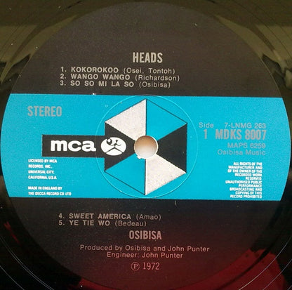 Osibisa. Heads ( Gatefold ) VG+VG - Ad-Astra Records