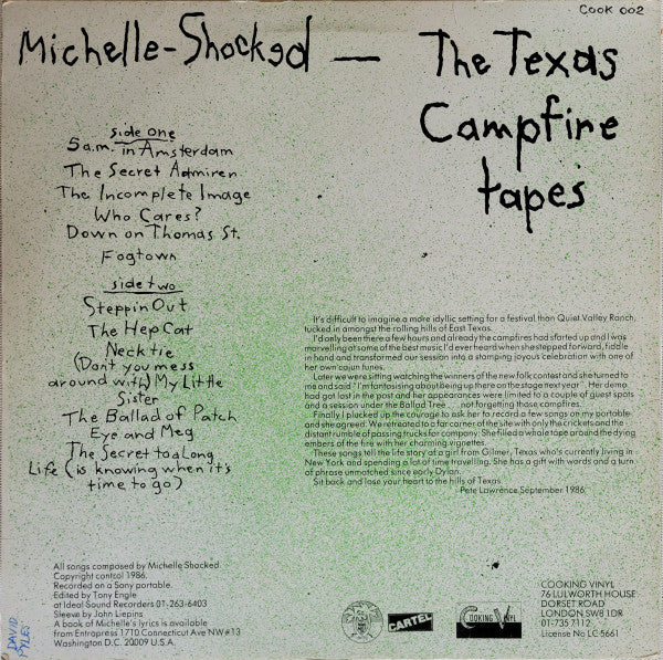 MIchelle - Shocked. The Texas Campfire Tapes VG+VG - Ad-Astra Records