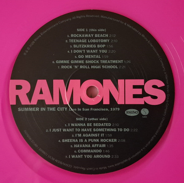 Ramones. Summer In The City (Live In San Francisco, 1979)  2 × Vinyl, LP, Record Store Day, Limited Edition, Stereo, Pink Neon
