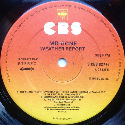 Weather Report. Mr. Gone VG+VG - Ad-Astra Records