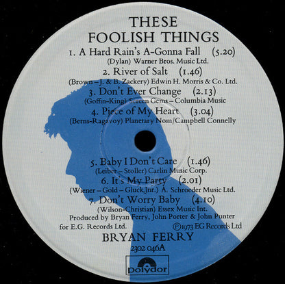 Bryan Ferry. These Foolish Things VG+VG - Ad-Astra Records