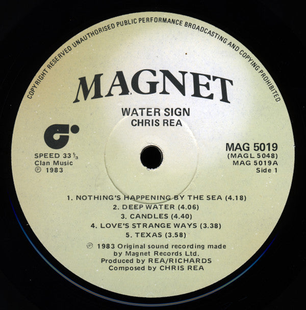 Chris Rea. Water Sign VG+VG