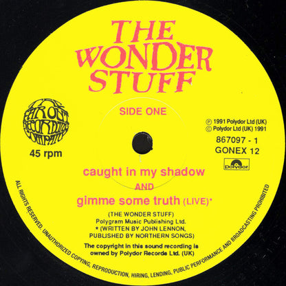 The Wonder Stuff. Caught In My Shadow 12"45rpm VG+VG+