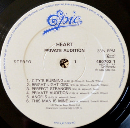 Heart. Private Audition VG+VG