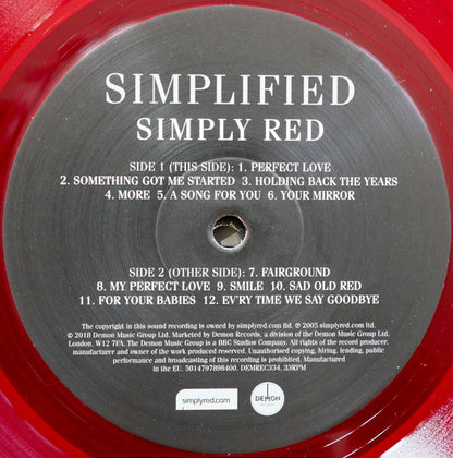 Simply Red. Simplified ( Ltd Edition Red Vinyl )