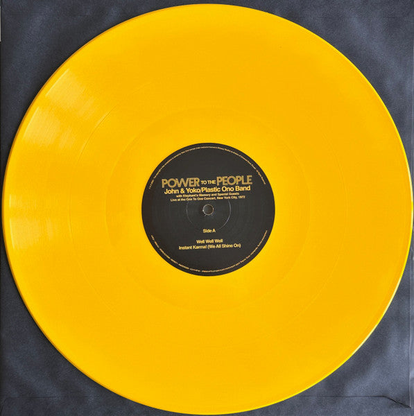 John & Yoko / Plastic Ono Band With Elephant's Memory* – Power To The People (Live At The One-To-One Concert, New York City, 1972)  12" 45rpm ep , RSD , Ltd Edition Yellow Vinyl VG+VG+ - Ad-Astra Records