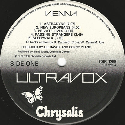Ultravox. Vienna VG+VG - Ad-Astra Records