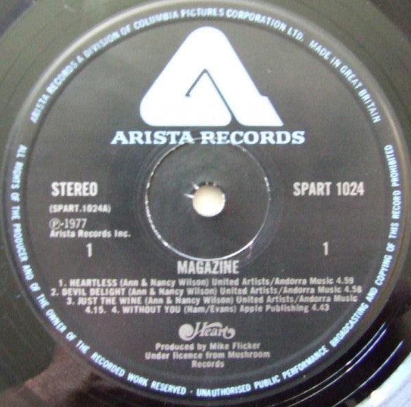 Heart. Magazine VG+VG