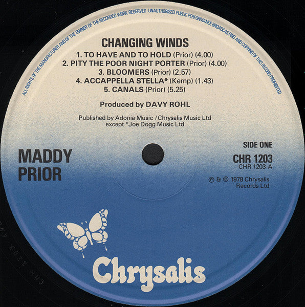 Maddy Prior. Changing Winds VG+VG