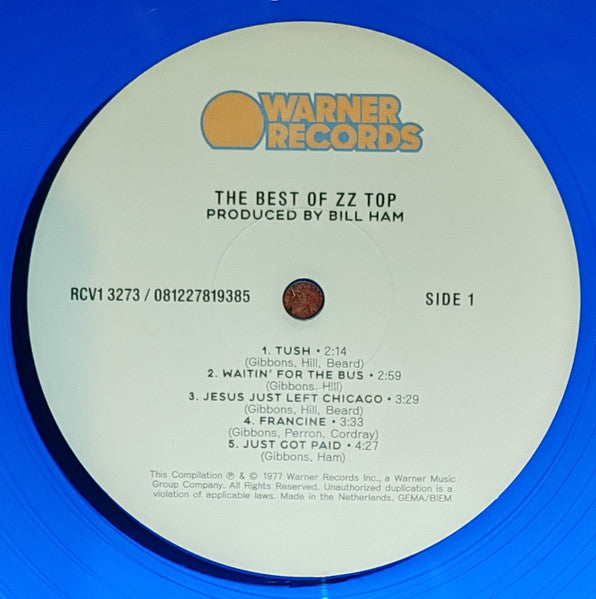ZZ Top. The Best Of ( Ltd Edition Blue Jean Vinyl ) - Ad-Astra Records