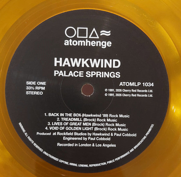 Hawkwind. Palace Springs ( Record Store Day, Limited Edition, Reissue, Remastered, Orange )