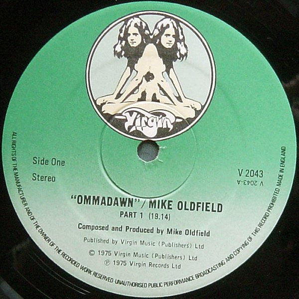 Mike Oldfield. Ommadawn (  Repress, Green Roger Dean Virgins labels ) VG VG - Ad-Astra Records
