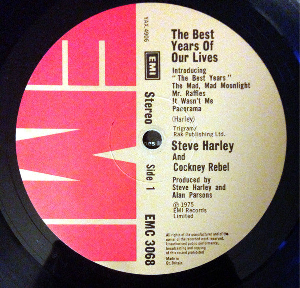 Steve Harley & Cockney Rebel. The Best Years Of Our Lives VG+VG