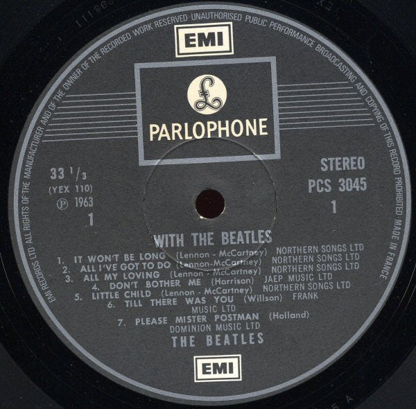 The Beatles. With The Beatles ( Reissue, Stereo, French Export Pressing ) VG+VG