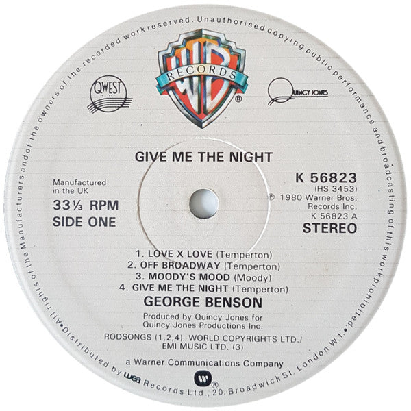 George Benson. Give Me The Night VG+VG - Ad-Astra Records