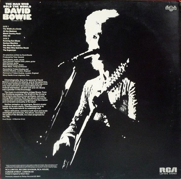 David Bowie. The Man Who Sold The World ( Re Issue Repress ) VG G+