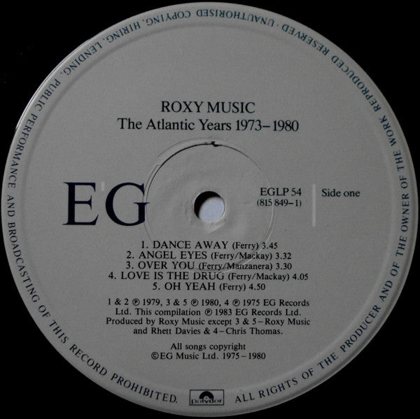 Roxy Music. The Atlantic Years 1973 - 1980 VG+VG - Ad-Astra Records