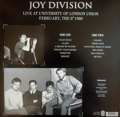 Joy Division. Live At University Of London Union February, The 8th 1980