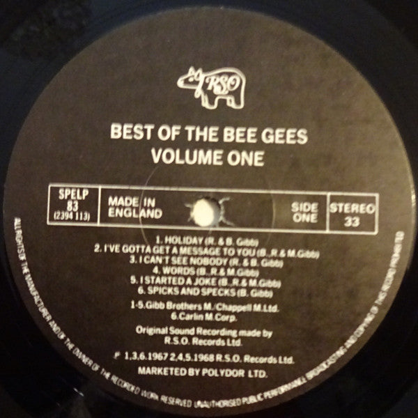 The Bee Gees. Best Of Bee Gees ( Re Issue 1983 ) VG+VG