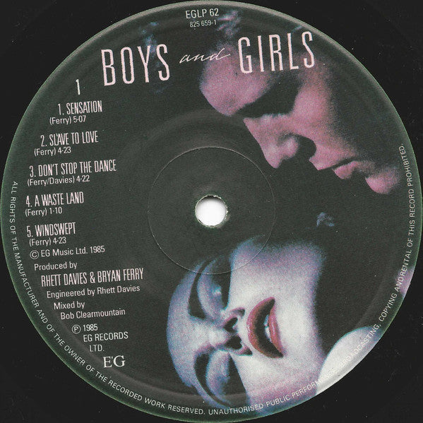 Bryan Ferry. Boys And Girls VG+VG