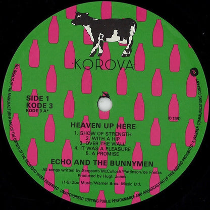 Echo And The Bunnymen. Heaven Up Here ( Textured Sleeve ) VG+VG