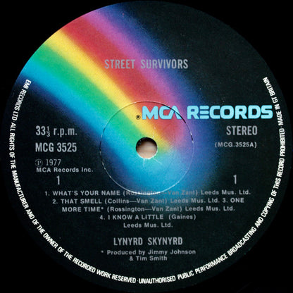 Lynyrd Skynyrd. " Street Survivors " VG+G+