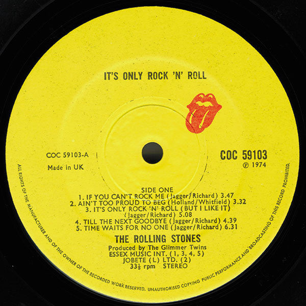 The Rolling Stones. It's Only Rock 'N Roll VG+VG