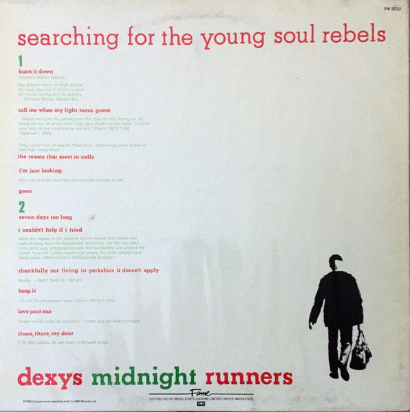 Dexys Midnight Runners. Searching For The Young Soul Rebels ( Re Issue ) VG+VG