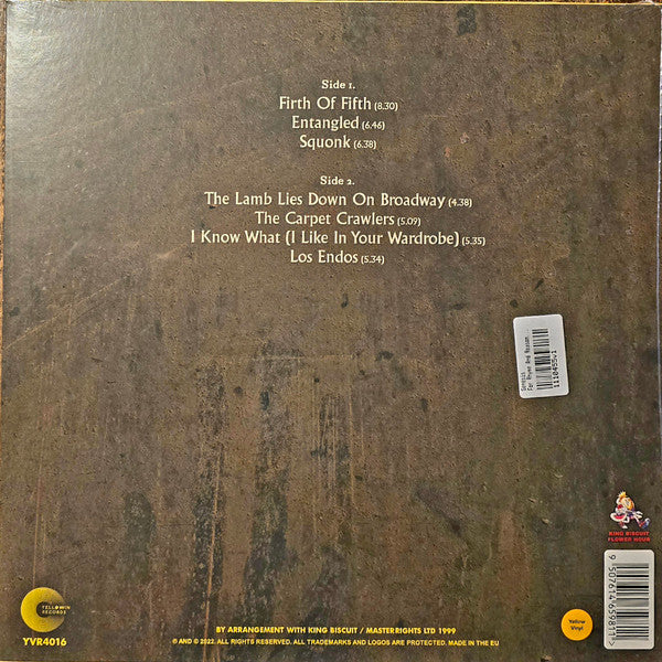 Genesis. For Rhyme And Reason ( Live at Hammersmith Odeon, London, England June 10th 1976 Yellow Vinyl )