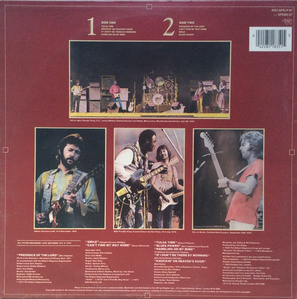 Eric Clapton. Timepieces Vol. II - 'Live' In The Seventies VG+VG