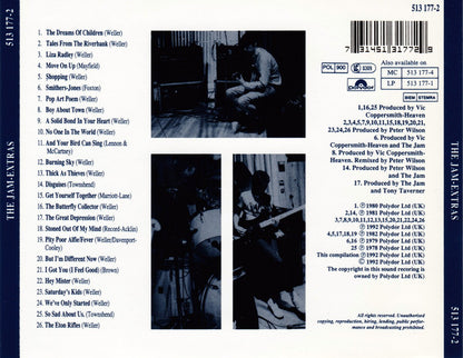 The Jam. Extras CD Compilation, Reissue, Repress, EDC VG+VG+