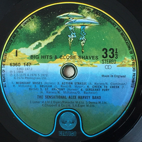 The Sensational Alex Harvey Band. Vambo Rools 'Big Hits And Close Shaves' VG+VG - Ad-Astra Records