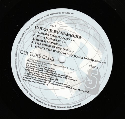 Culture Club. Colour By Numbers VG+VG - Ad-Astra Records