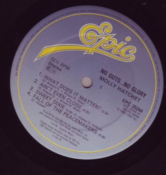 Molly Hatchet. No Guts...No Glory VG+VG - Ad-Astra Records