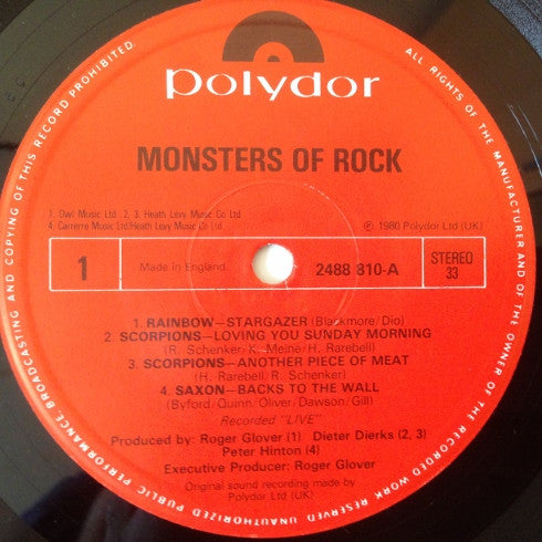 Various. Monsters Of Rock VG+VG