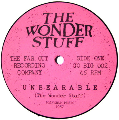 The Wonder Stuff. Unbearable 12" 45 RPM VG+VG