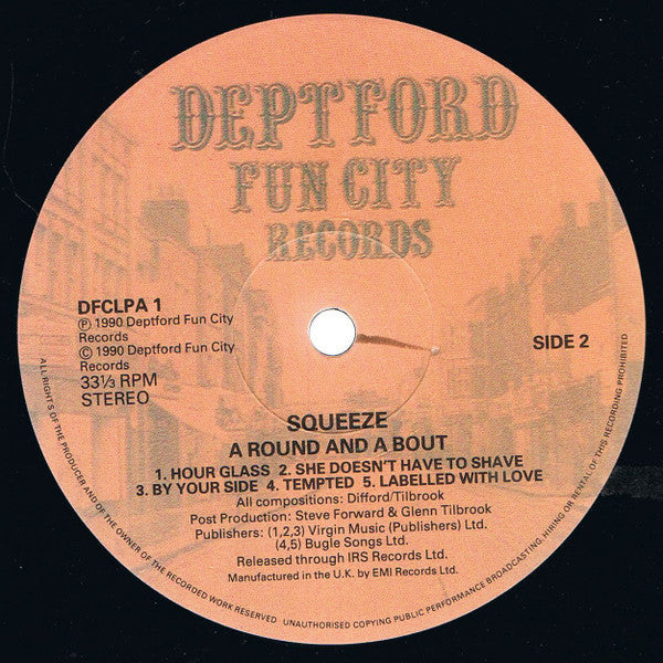 Squeeze. A Round And A Bout ( Recorded Live at Newcastle City Hall (11.1.90) and Hammersmith Odeon (16.1.90) VG+VG